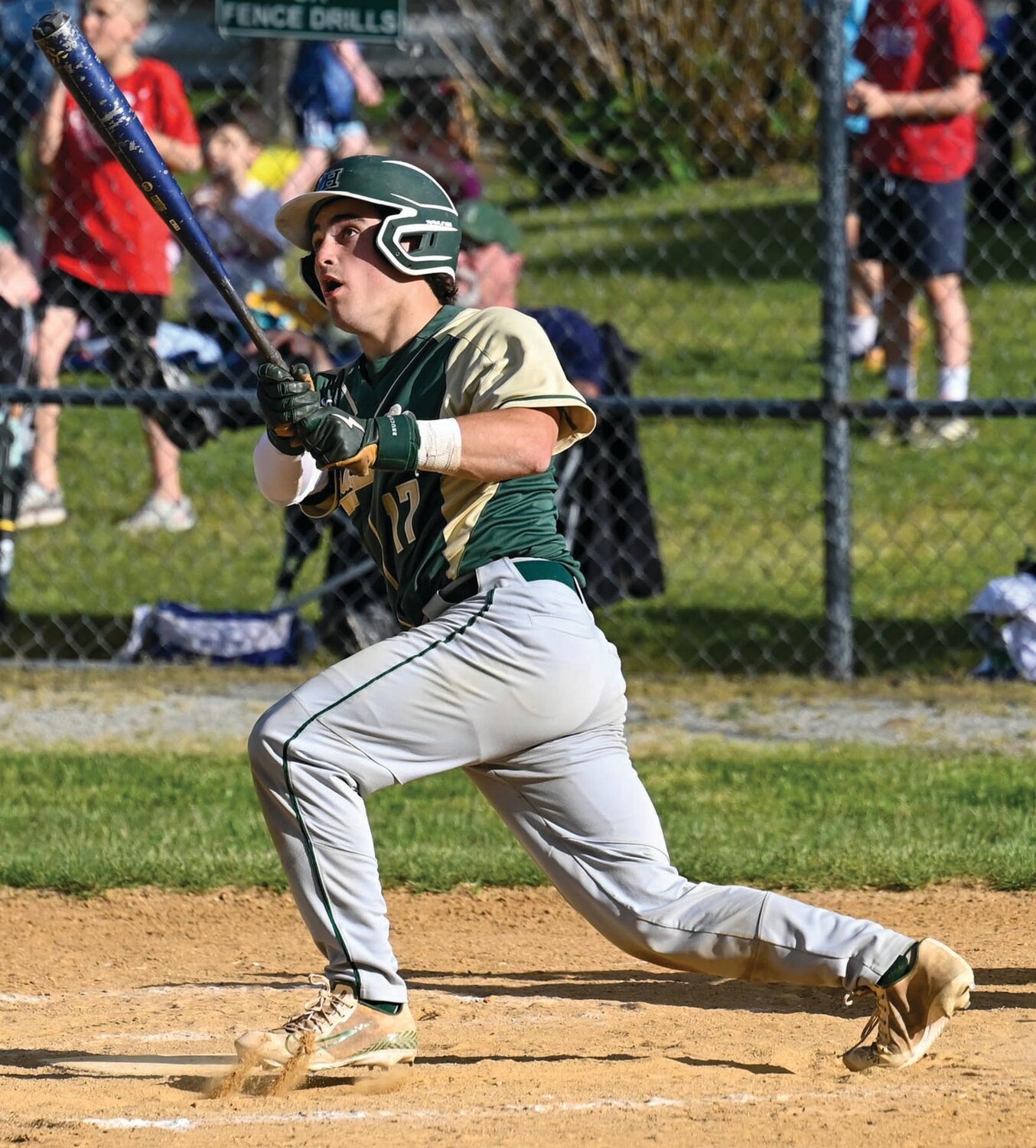SWINGING AWAY: Hendricken’s Braeden Campbell takes a swing at the plate.